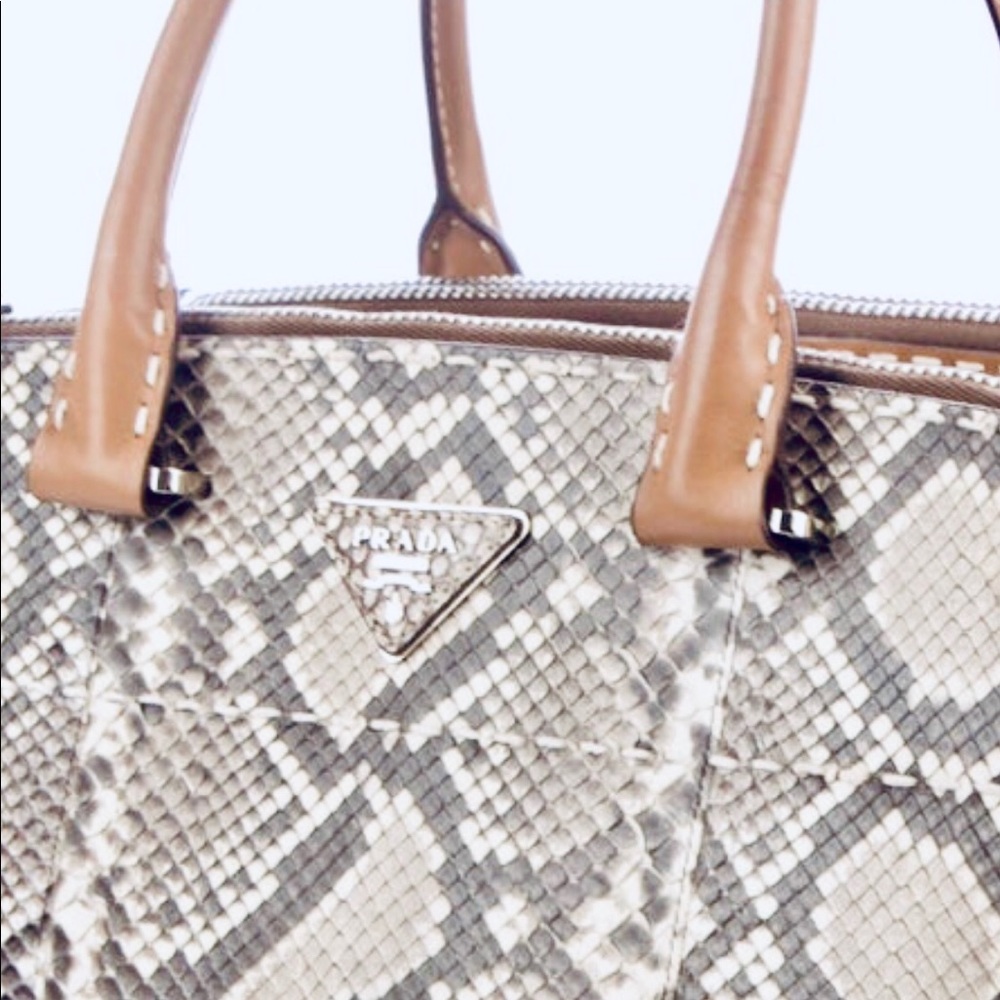 PRADA Rare Genuine Python City Twin Pocket Large Tote - Picture 11 of 13